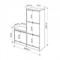 Παπουτσοθήκη Dude Megapap χρώμα γκρι ρετρό104,8x26x118,5εκ.