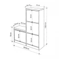 Παπουτσοθήκη Dude Megapap χρώμα μαύρο 104,8x26x118,5εκ.