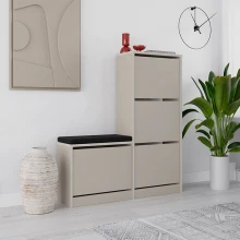 Παπουτσοθήκη Dude Megapap χρώμα sandstone 104,8x26x118,5εκ.