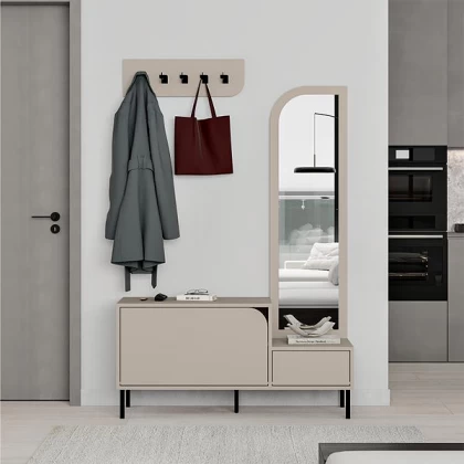 Έπιπλο εισόδου Mila Megapap με κρεμάστρα χρώμα sandstone120x37x171,6εκ. Έπιπλο εισόδου Mila Megapap με κρεμάστρα χρώμα sandstone120x37x171,6εκ.
