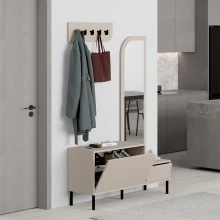 Έπιπλο εισόδου Mila Megapap με κρεμάστρα χρώμα sandstone120x37x171,6εκ.