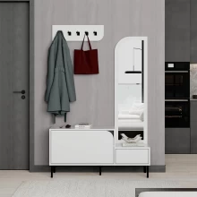 Έπιπλο εισόδου Mila Megapap με κρεμάστρα χρώμα λευκό 120x37x171,6εκ.