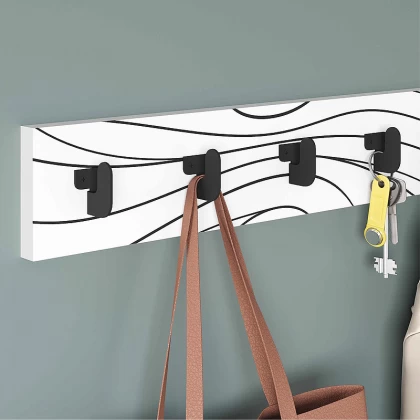Κρεμάστρα τοίχου Flow Megapap χρώμα λευκό 63x1,8x9,8εκ. Κρεμάστρα τοίχου Flow Megapap χρώμα λευκό 63x1,8x9,8εκ.