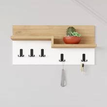 Κρεμάστρα τοίχου Harmon Megapap χρώμα sapphire oak - λευκό 65x15x31εκ.