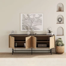 Μπουφές Joji Megapap χρώμα sapphire oak - silky black 186,8x40x77,6εκ.