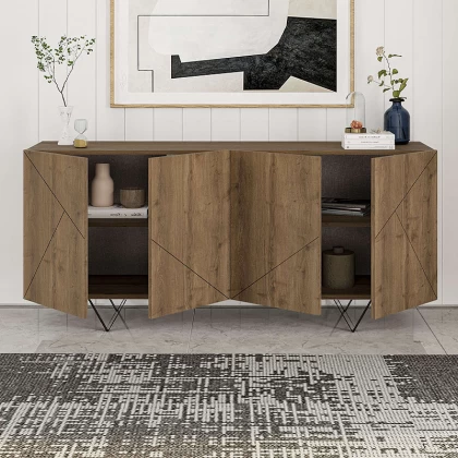 Μπουφές Jakomen Megapap χρώμα ανοιχτό καρυδί 180x41,7x80εκ. Μπουφές Jakomen Megapap χρώμα ανοιχτό καρυδί 180x41,7x80εκ.