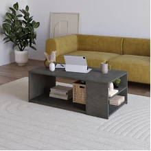 Τραπεζάκι σαλονιού Berg Megapap χρώμα γκρι ρετρό 110x60x40εκ.