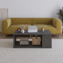 Τραπεζάκι σαλονιού Berg Megapap χρώμα γκρι ρετρό 110x60x40εκ.