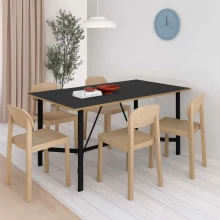 Τραπέζι Adoro Megapap χρώμα μαύρο 140x80x75εκ.