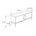 Έπιπλο τηλεόρασης Gora Megapap χρώμα sapphire oak - λευκό 140x35,6x51εκ.
