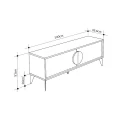 Έπιπλο τηλεόρασης Gora Megapap χρώμα sapphire oak - λευκό 140x35,6x51εκ.