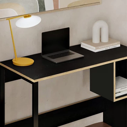Γραφείο εργασίας Cubo Megapap χρώμα black wood 110x50x75εκ. Γραφείο εργασίας Cubo Megapap χρώμα black wood 110x50x75εκ.