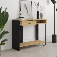 Κονσόλα Sirius Megapap χρώμα sapphire oak - silky black 100x35x79εκ.