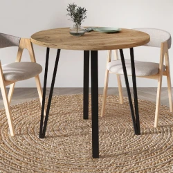 Τραπέζι Xana Megapap χρώμα sepet oak Ø90x77,5εκ.