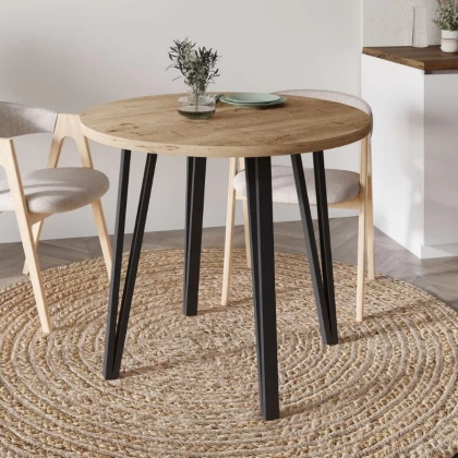 Τραπέζι Xana Megapap χρώμα sepet oak Ø90x77,5εκ. Τραπέζι Xana Megapap χρώμα sepet oak Ø90x77,5εκ.