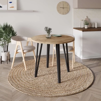 Τραπέζι Xana Megapap χρώμα sepet oak Ø90x77,5εκ. Τραπέζι Xana Megapap χρώμα sepet oak Ø90x77,5εκ.