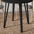 Τραπέζι Xana Megapap χρώμα black wood Ø90x77,5εκ.