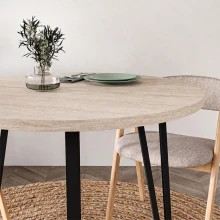 Τραπέζι Xana Megapap χρώμα travertine Ø90x77,5εκ.