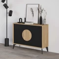 Μπουφές Gora Megapap χρώμα sapphire oak - silky black 110x40x82εκ.