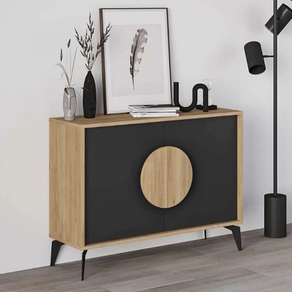 Μπουφές Gora Megapap χρώμα sapphire oak - silky black 110x40x82εκ. Μπουφές Gora Megapap χρώμα sapphire oak - silky black 110x40x82εκ.