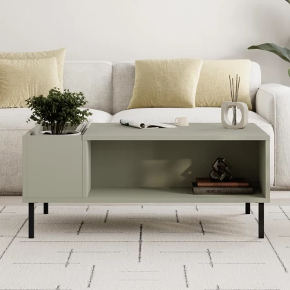 Τραπεζάκι σαλονιού Vena Megapap χρώμα ash green 100x60x42εκ. Τραπεζάκι σαλονιού Vena Megapap χρώμα ash green 100x60x42εκ.