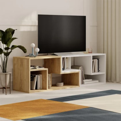 Έπιπλο τηλεόρασης Glis Megapap πολυμορφικό χρώμα sapphire oak - λευκό 145x35x44,8εκ. Έπιπλο τηλεόρασης Glis Megapap πολυμορφικό χρώμα sapphire oak - λευκό 145x35x44,8εκ.