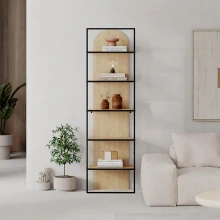 Βιβλιοθήκη Archy Megapap χρώμα sapphire oak 53x31,7x180εκ.