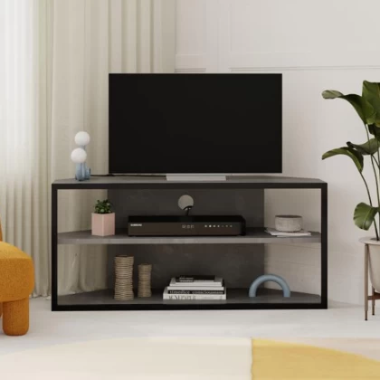 Έπιπλο τηλεόρασης γωνιακό Echo Megapap χρώμα γκρι ρετρό 98x37x45εκ. Έπιπλο τηλεόρασης γωνιακό Echo Megapap χρώμα γκρι ρετρό 98x37x45εκ.