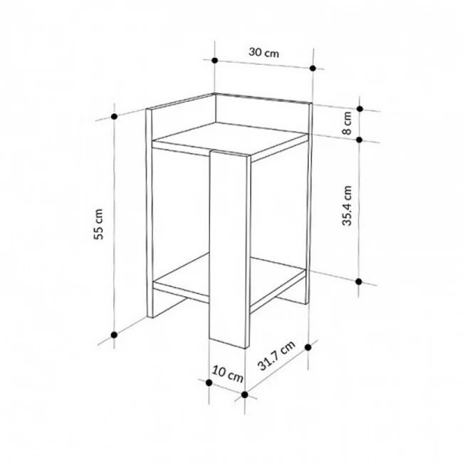 Κομοδίνο Elos Megapap δεξί χρώμα black wood 25x27x60εκ.