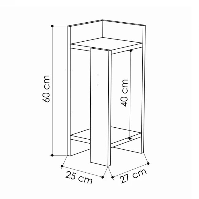 Κομοδίνο Elos Megapap δεξί χρώμα travertine 25x27x60εκ.