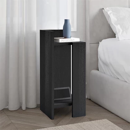 Κομοδίνο Elos Megapap αριστερό χρώμα black wood 25x27x60εκ. Κομοδίνο Elos Megapap αριστερό χρώμα black wood 25x27x60εκ.