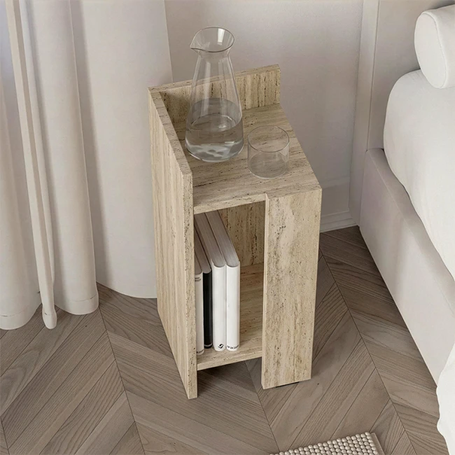 Κομοδίνο Elos Megapap αριστερό χρώμα travertine 25x27x60εκ.