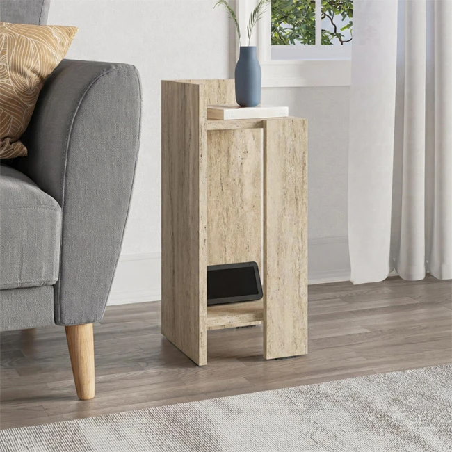 Κομοδίνο Elos Megapap αριστερό χρώμα travertine 25x27x60εκ.