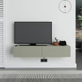 Έπιπλο τηλεόρασης επιτοίχιο Francy Megapap χρώμα ash green 135x31,7x25εκ.