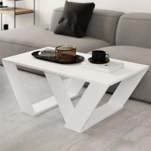 Τραπεζάκι σαλονιού Pipra Megapap χρώμα λευκό 110x60x40εκ.