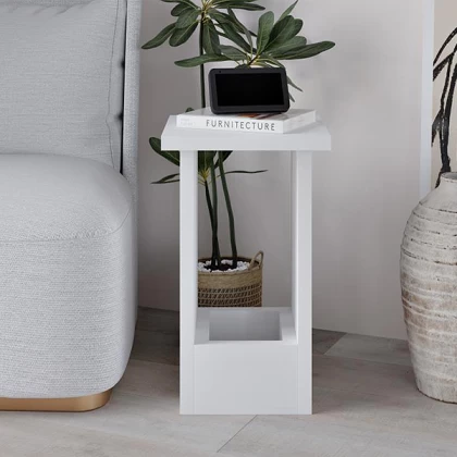 Τραπεζάκι βοηθητικό Tasos Megapap χρώμα λευκό 30x30x50,3εκ. Τραπεζάκι βοηθητικό Tasos Megapap χρώμα λευκό 30x30x50,3εκ.