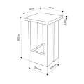 Τραπεζάκι βοηθητικό Tasos Megapap χρώμα λευκό 30x30x50,3εκ.