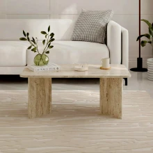 Τραπεζάκι σαλονιού Sam Megapap χρώμα travertine 100x60x41,8εκ.