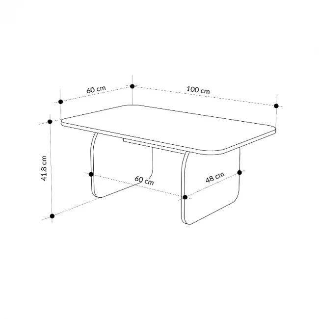 Τραπεζάκι σαλονιού Pietra Megapap χρώμα neo travertine 100x60x41,8εκ.
