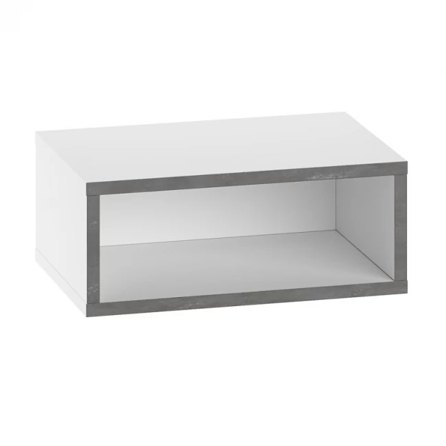 Κομοδίνο επιτοίχιο Brik Megapap με LED χρώμα λευκό - γκρι ρετρό 45x30x18εκ.