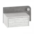 Κομοδίνο επιτοίχιο Dotta Megapap με LED χρώμα λευκό αντικέ - γκρι ρετρό 52x33,6x28εκ.