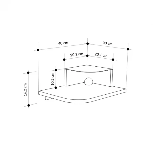 Κομοδίνο επιτοίχιο Luno Megapap με LED χρώμα sandstone 40x30x16,2εκ.