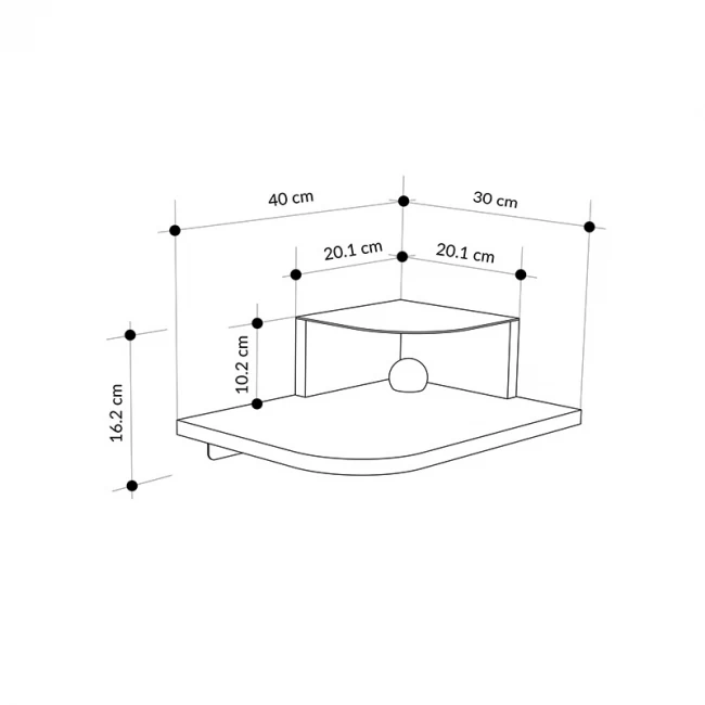 Κομοδίνο επιτοίχιο Luno Megapap με LED χρώμα sepet oak 40x30x16,2εκ.