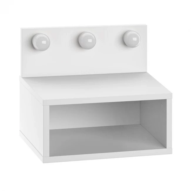 Κομοδίνο επιτοίχιο Treo Megapap με LED χρώμα λευκό 40x30x33,8εκ.