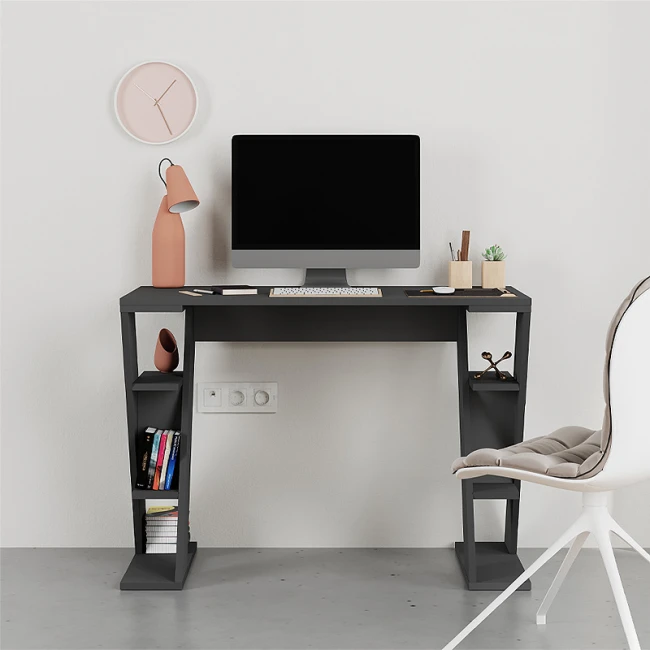 Γραφείο εργασίας Papillon Megapap χρώμα ανθρακί 106x50x75εκ