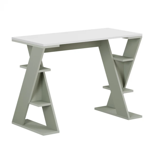 Γραφείο εργασίας Papillon Megapap χρώμα ash green - λευκό 106x50x75εκ