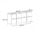 Μπουφές Dorma Megapap χρώμα καρυδί milano 180x45x80,2εκ.