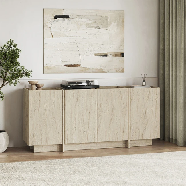 Μπουφές Dorma Megapap χρώμα travertine 180x45x80,2εκ.