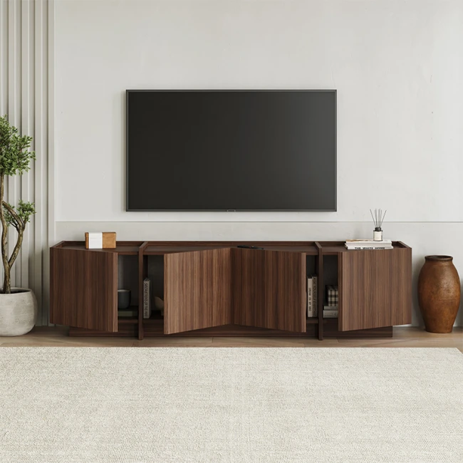 Έπιπλο τηλεόρασης Lowen Megapap χρώμα καρυδί milano 180x35x46,2εκ.
