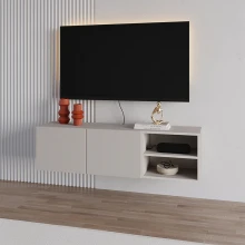 Έπιπλο τηλεόρασης επιτοίχιο Conrad Megapap χρώμα sandstone 140x35x38εκ.